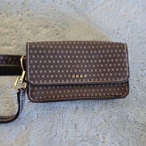 DKNY Brown Monogram Belt Bag
